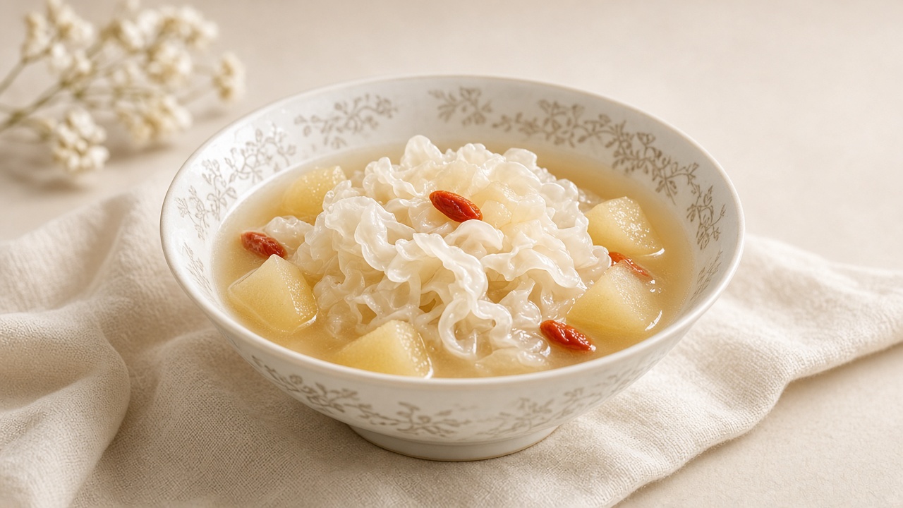 Pear and white fungus sweet soup